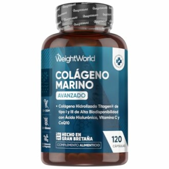 Botella de colágeno marino avanzado con 120 cápsulas