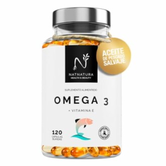 Botella de suplemento de Omega 3 con 120 cápsulas