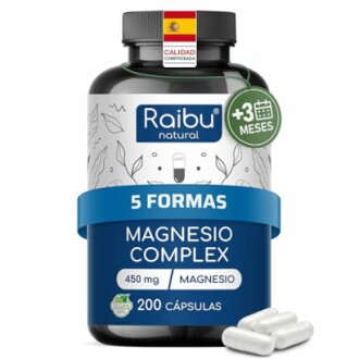 Botella de cápsulas de Magnesio Complex Raibu.
